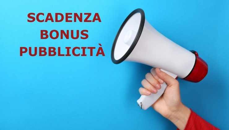 megafono scritta scadenza bonus pubblicità