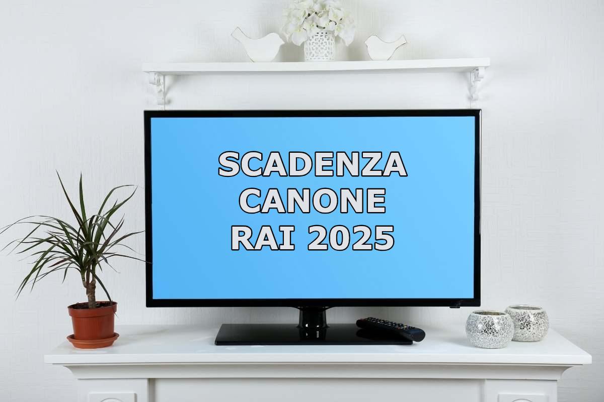 schermo tv, scritta scadenza canone rai 2025